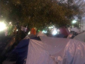 tents at night